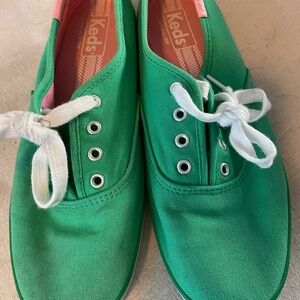 KEDS Champion Oxford Sneakers Green And Pink With White Laces Size 7.5